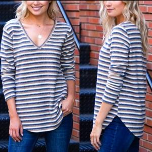 Striped Long Sleeve Pullover Top